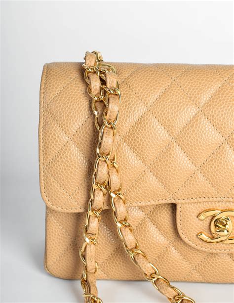 chanel classic flap beige caviar small|Flap Bags .